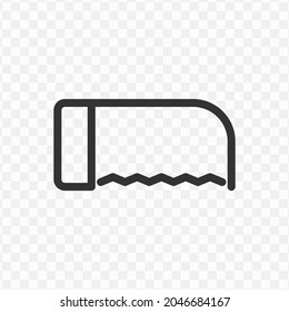 Vector illustration of hacksaw icon in dark color and transparent background(png).