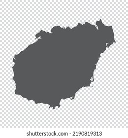 vector illustration of Hainan island map on transparent background