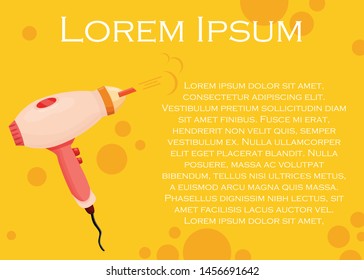 vector illustration with hair dryer