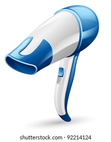 Vector illustration of hair dryer on white background