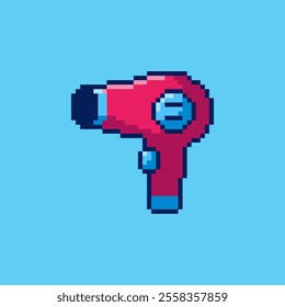 Vector Illustration of Hair Dryer with Pixel Art Design, perfect for game assets themed designs