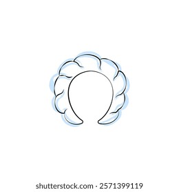 Vector illustration of hair hoop, doodle style, watercolor, beauty, isolated, line drawing, icon, lineart