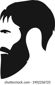 Ilustración de vectores Modelo de pelo y Hombre de barba aislados en fondo blanco