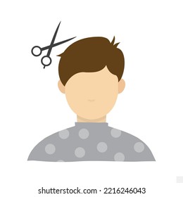 Vector illustration of haircut icon sign and symbol. colored man icons for website design .Simple design on transparent background (PNG).