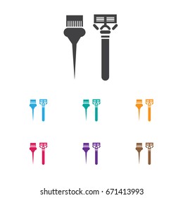 Vector Illustration Of Hairdresser Symbol On Instrument Icon. Premium Quality Isolated Equipments Element In Trendy Flat Style.