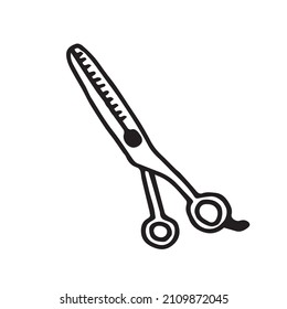
vector illustration of hairdressing scissors in doodle style
