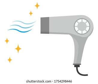 Vector illustration of hairdryer . 