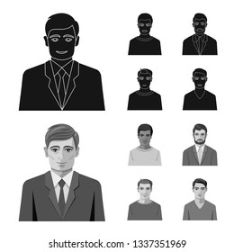 Vector illustration of hairstyle and profession  icon. Collection of hairstyle and character  vector icon for stock.