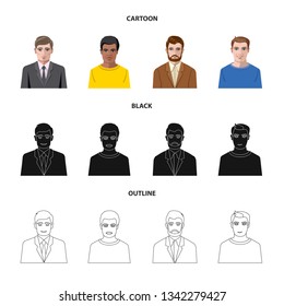 Vector illustration of hairstyle and profession  icon. Set of hairstyle and character  vector icon for stock.