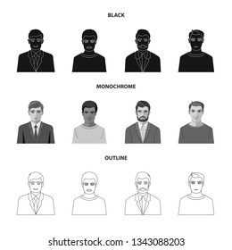 Vector illustration of hairstyle and profession  icon. Collection of hairstyle and character  stock vector illustration.