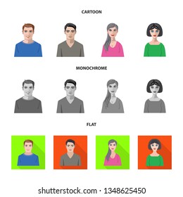 Vector illustration of hairstyle and profession  icon. Collection of hairstyle and character  stock vector illustration.