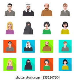 Vector illustration of hairstyle and profession  icon. Collection of hairstyle and character  vector icon for stock.