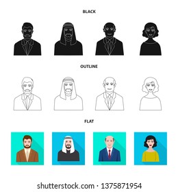 Vector illustration of hairstyle and profession  icon. Collection of hairstyle and character  vector icon for stock.