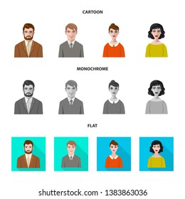 Vector illustration of hairstyle and profession  icon. Set of hairstyle and character  stock vector illustration.