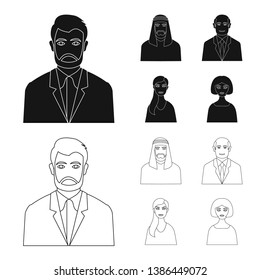 Vector illustration of hairstyle and profession  icon. Collection of hairstyle and character  vector icon for stock.