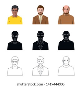 Vector illustration of hairstyle and profession  icon. Set of hairstyle and character  stock vector illustration.