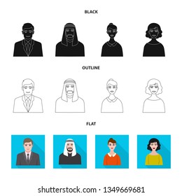Vector illustration of hairstyle and profession  logo. Set of hairstyle and character  stock vector illustration.