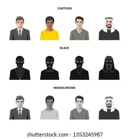 Vector illustration of hairstyle and profession  logo. Collection of hairstyle and character  vector icon for stock.