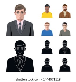 Vector illustration of hairstyle and profession logo. Set of hairstyle and character stock vector illustration.