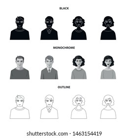 Vector illustration of hairstyle and profession logo. Set of hairstyle and character stock vector illustration.