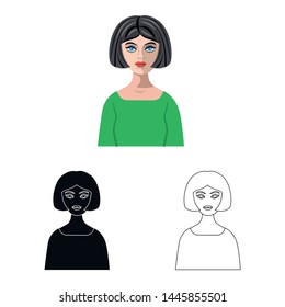 Vector illustration of hairstyle and profession sign. Set of hairstyle and character stock vector illustration.