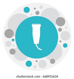 Vector Illustration Of Hairstylist Symbol On Cutting Machine Icon. Premium Quality Isolated Electric Shaver Element In Trendy Flat Style.