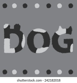 Vector illustration with hairy letters