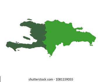 vector illustration of Haiti and Dominican Republic map