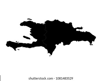 vector illustration of Haiti and Dominican Republic map