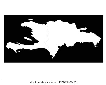 vector illustration of Haiti and Dominican Republic map