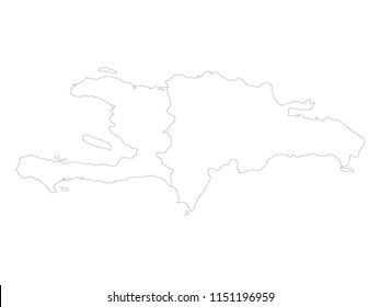 vector illustration of Haiti and Dominican Republic map