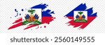 Vector illustration of Haiti flag in brush stroke effect on transparent background
