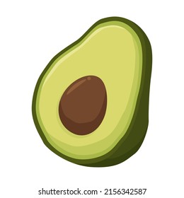 Vector illustration. Half an avocado. Avocado with pit. Vector