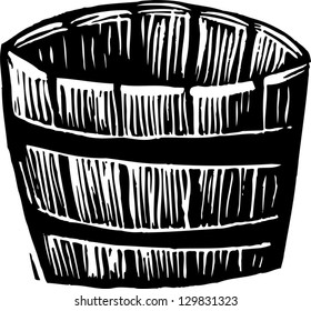 Vector illustration of half barrel planter