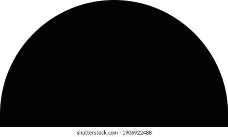 vector illustration of a half circle icon