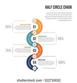Vector illustration of half circle infographic design element.