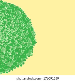 Vector illustration with half of huge flower