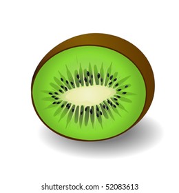 Vector Illustration of a half kiwi.