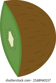 Ilustración vectorial de la mitad del kiwi