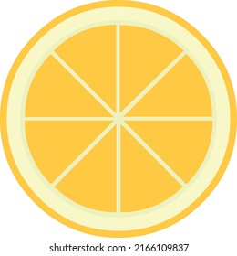 Vektorgrafik einer Hälfte einer orangefarbenen Frucht von vorne