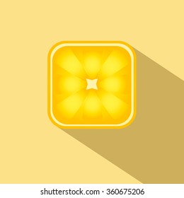 Vector illustration of a half orange with long shadow