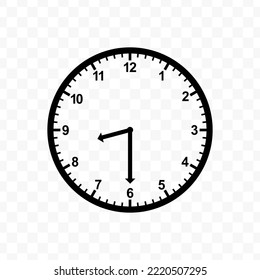 Vector illustration of half past eight icon sign and symbol. colored icons for website design .Simple design on transparent background (PNG).
