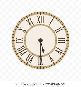 Vector illustration of half past five icon sign and symbol. colored icons for website design .Simple design on transparent background (PNG).