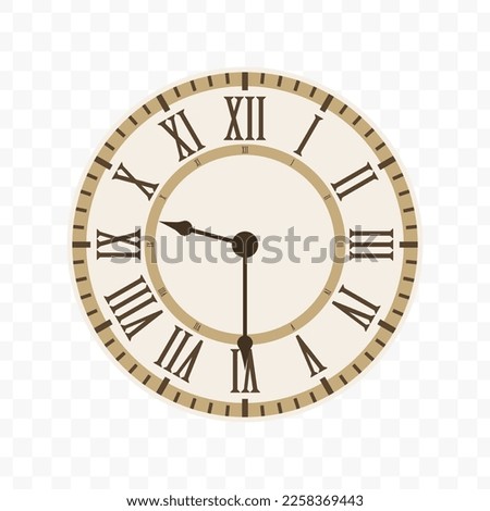 Vector illustration of half past nine icon sign and symbol. colored icons for website design .Simple design on transparent background (PNG).