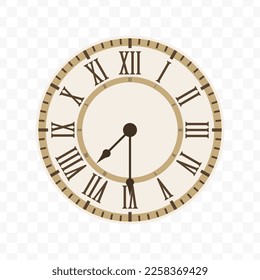 Vector illustration of half past seven icon sign and symbol. colored icons for website design .Simple design on transparent background (PNG).