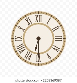 Vektorgrafik von halb über sechs Symbolen Zeichen und Symbol. farbige Symbole für Website-Design. Einfaches Design auf transparentem Hintergrund (PNG).