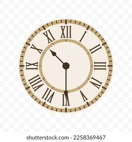 Vector illustration of half past ten icon sign and symbol. colored icons for website design .Simple design on transparent background (PNG).