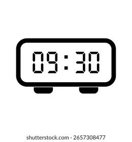 Vector illustration of half past three digital clock icon sign and symbol. colored icon for website design .