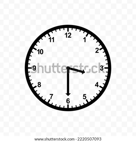 Vector illustration of half past three icon sign and symbol. colored icons for website design .Simple design on transparent background (PNG).