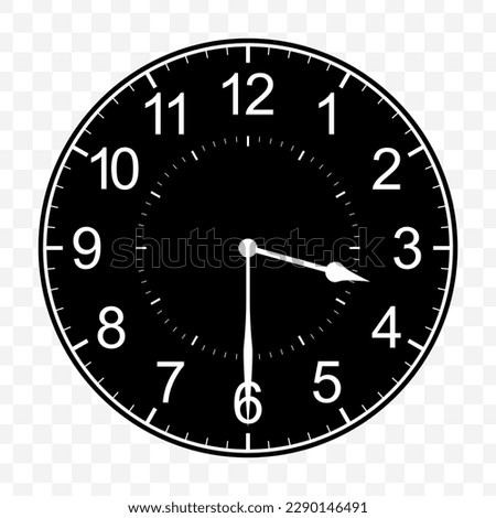 Vector illustration of half past three icon sign and symbol. Black icons on transparent background (PNG).